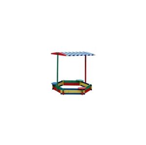 Marimex Dřevěné barevné pískoviště šestihranné se stříškou - 11640142