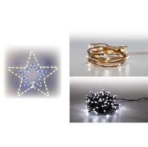 Marimex Sada LED osvětlení (Svítící hvězda + Svítící struna + světelný řetěz 100 LED 5 m. - studená bílá) - 19900055