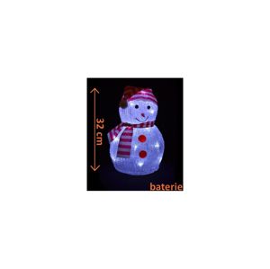 Vánoční dekorace - Akrylový sněhulák - studeně bílá D05942