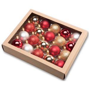  Vánoční koule 4,5 cm - tradiční set - 18000399
